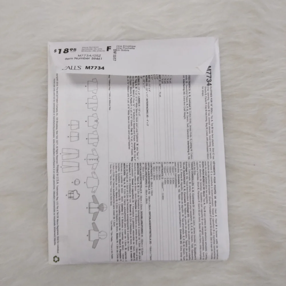 McCall's M7734 AGD wardrobe fits 18